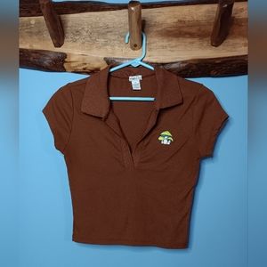 Rue21 Ribbed Mushroom Crop Top - Brown - Medium